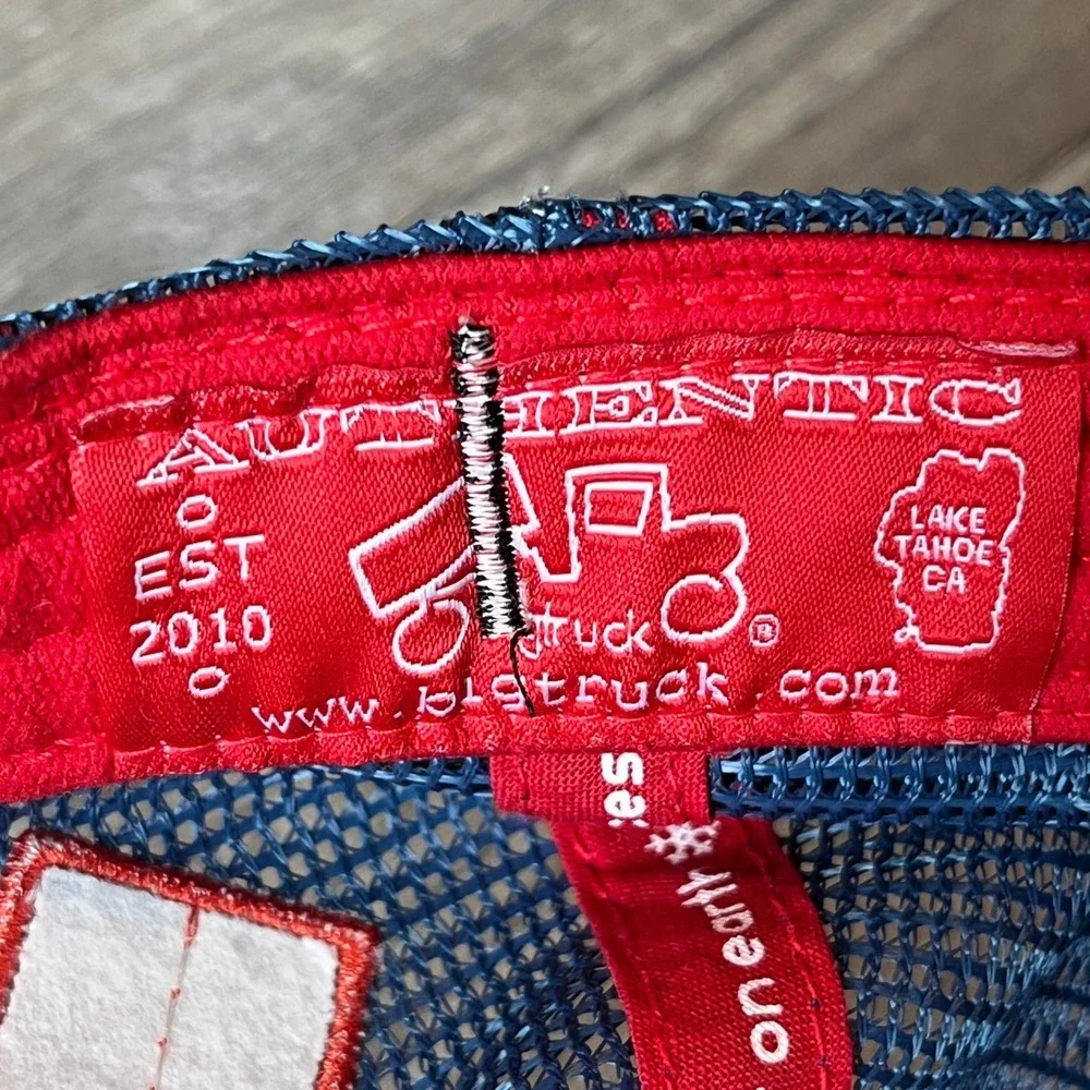 Bigtruck Kids Goggle Trucker Hat Red Blue Snapback Mesh Cap Lake Tahoe Forest